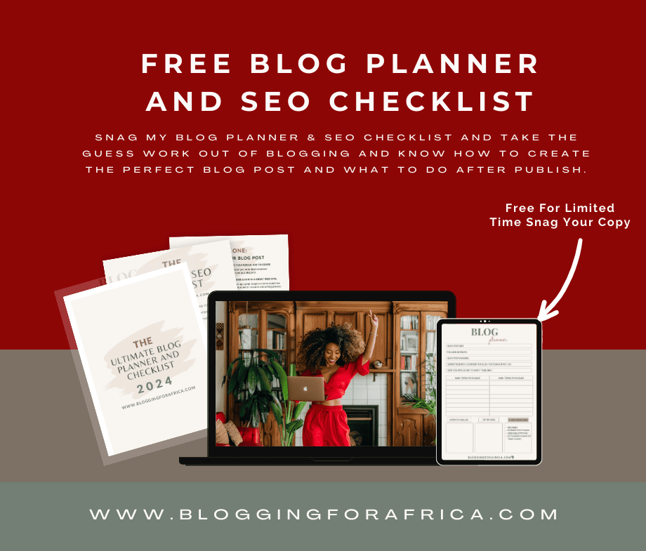 free blog planner and seo checklist for bloggers