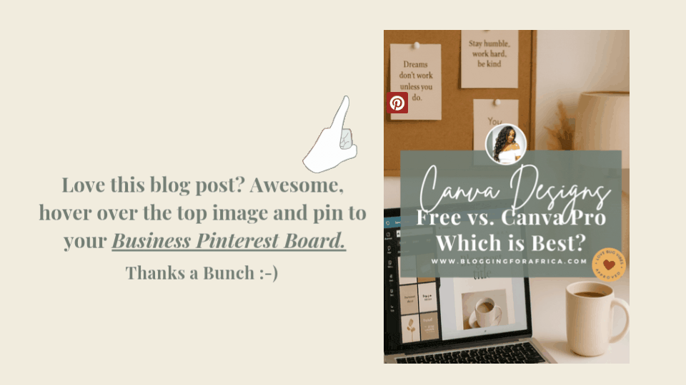 Pinterest call-to-action image for blog post Canva Free vs Canva Pro – helping business owners and bloggers create content-driven websites with beautiful graphics.