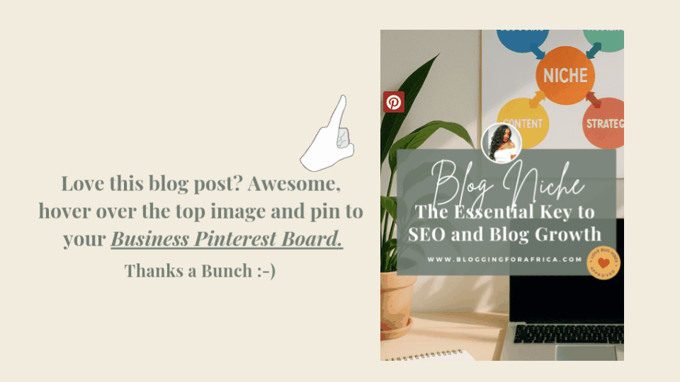 Pinterest call-to-action graphic encouraging readers to save the blog post What Is a Blog Niche? The Essential Key to SEO & Blog Growth to their Pinterest boards.
