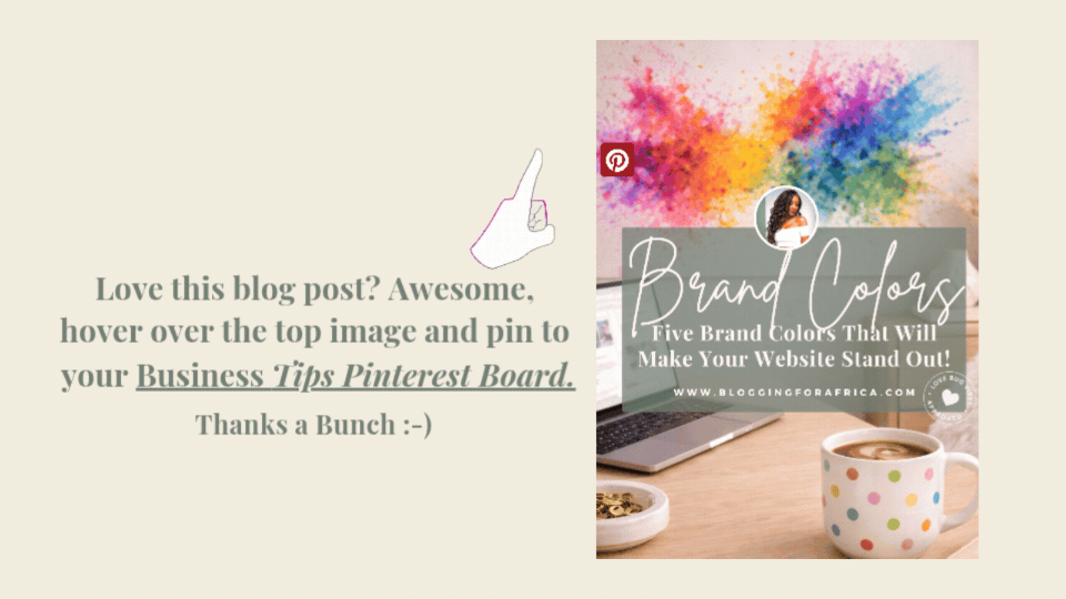Brand colors blog post Pinterest share call-to-action graphic encouraging readers to pin and share the post.